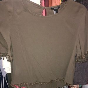 Forever 21 Tops - Olive green Cropped Shirt Forever 21 Tops - Olive green Cropped Shirt